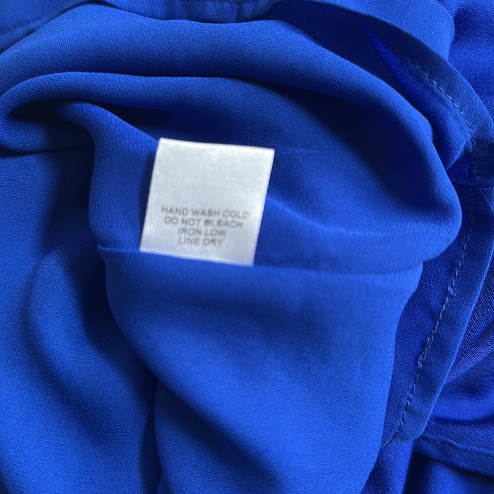 Anthropologie Greylin Brand Cobalt Blue Sleeveless flutter Dress - Picture 15 of 16